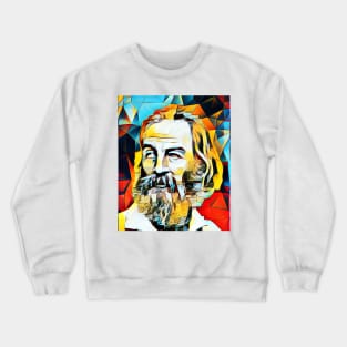 Walt Whitman Abstract Portrait | Walt Whitman Abstract Artwork 15 Crewneck Sweatshirt